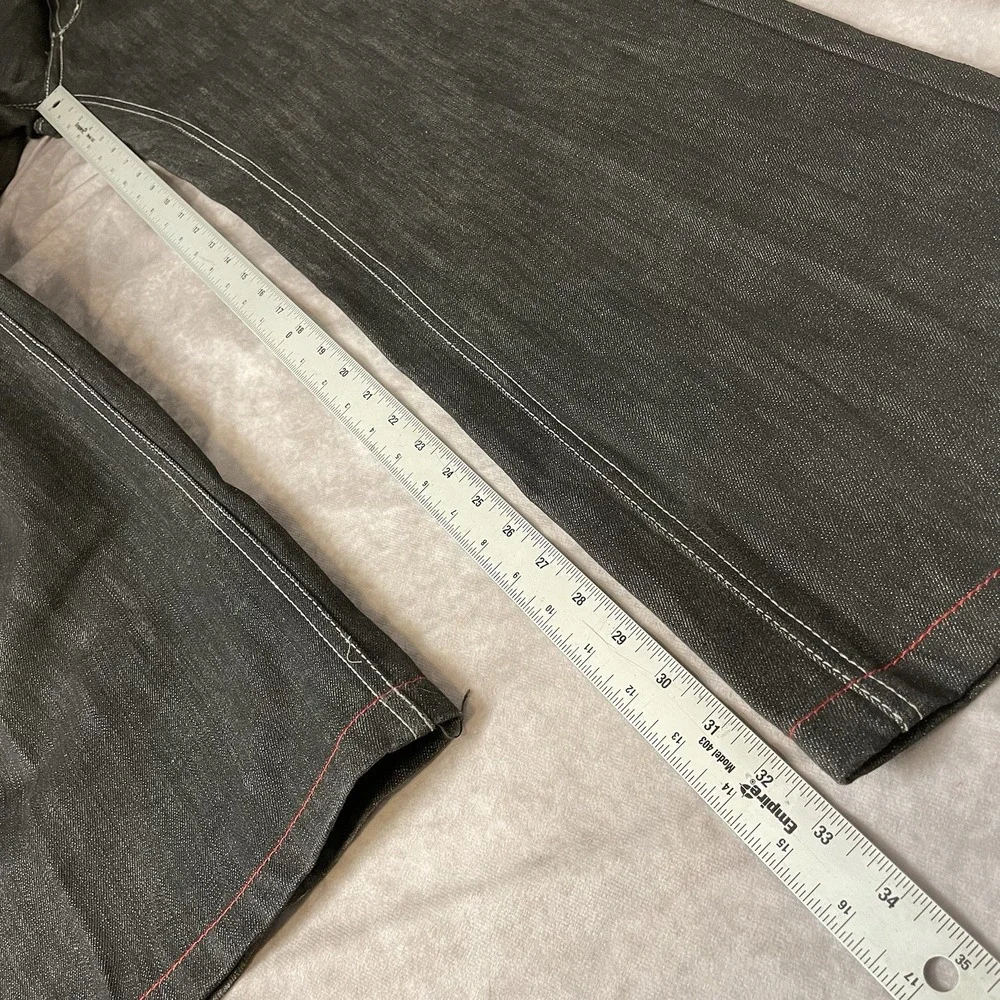 Vintage Russo Jeans 40x34‎ Black Wide Leg Y2K Hip Hop Streetwear Baggy